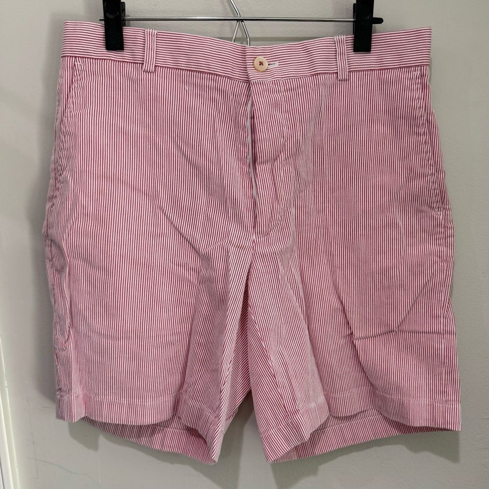 Southern Tide Striped Shorts in Red and White